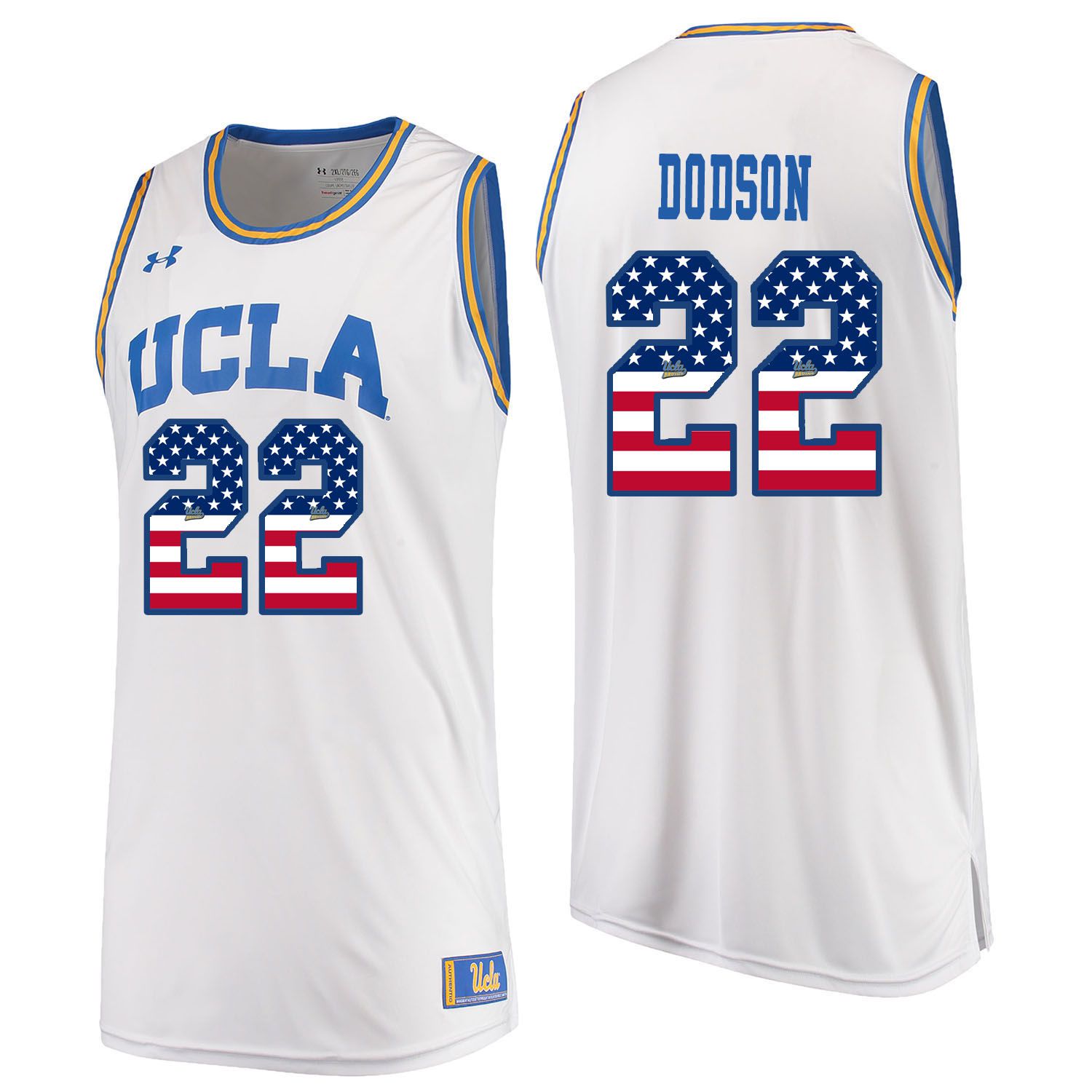 Men UCLA UA #22 Dodson White Flag Customized NCAA Jerseys